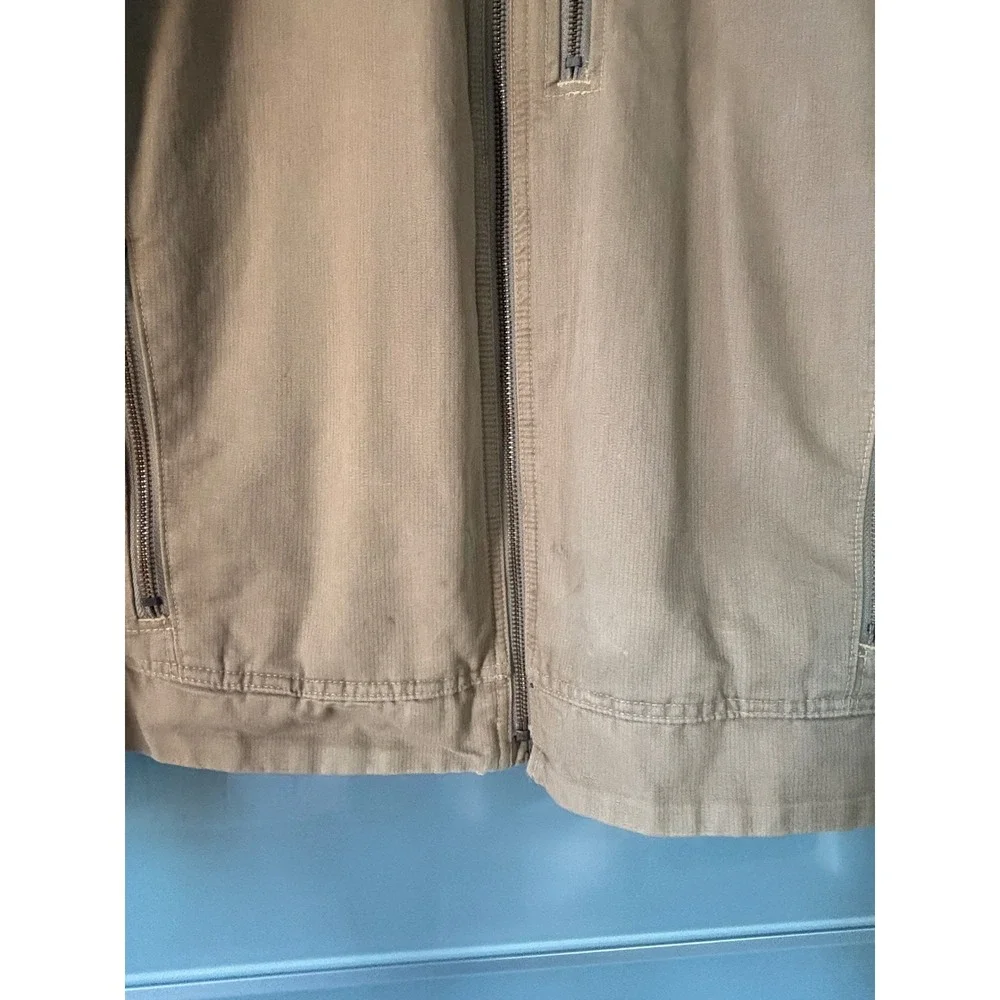 LL Bean Mens Pine Ridge Insulated Field Barn Jacket Chore Fleece Lined Tan Large